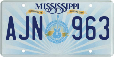 MS license plate AJN963