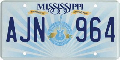 MS license plate AJN964