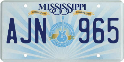 MS license plate AJN965