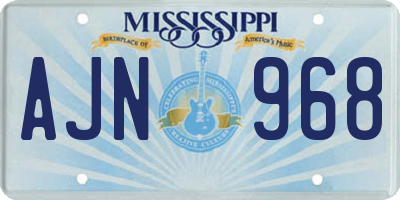 MS license plate AJN968