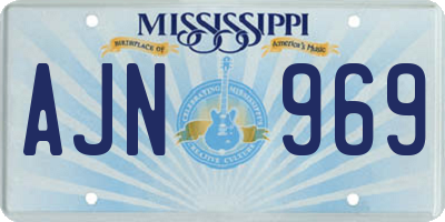 MS license plate AJN969