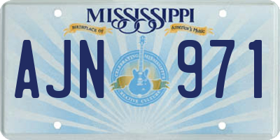 MS license plate AJN971
