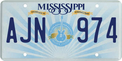 MS license plate AJN974