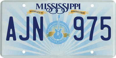 MS license plate AJN975