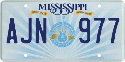 MS license plate AJN977