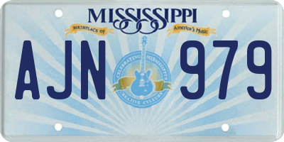 MS license plate AJN979