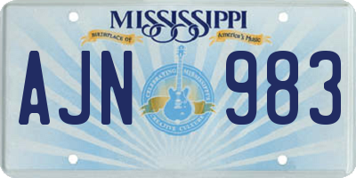 MS license plate AJN983