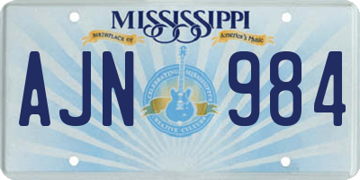 MS license plate AJN984