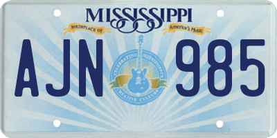MS license plate AJN985