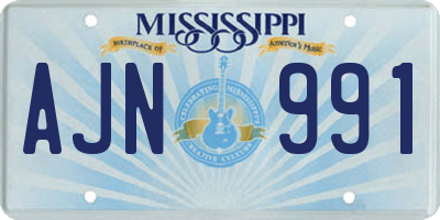MS license plate AJN991