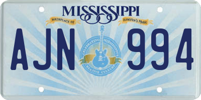 MS license plate AJN994