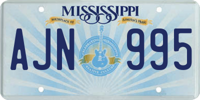MS license plate AJN995