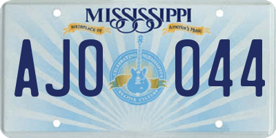 MS license plate AJO044