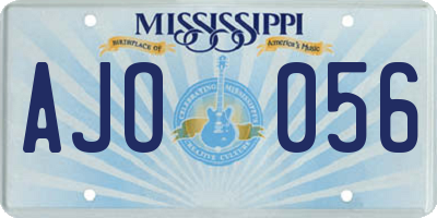 MS license plate AJO056