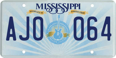 MS license plate AJO064
