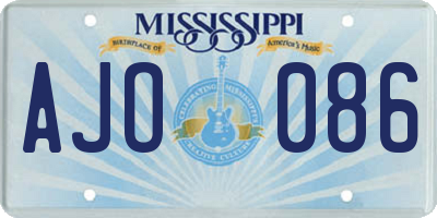 MS license plate AJO086