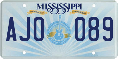 MS license plate AJO089