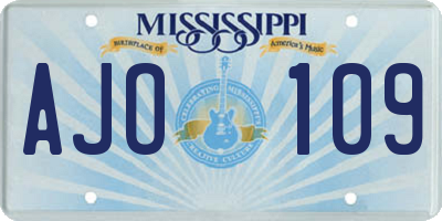 MS license plate AJO109