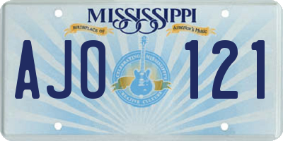 MS license plate AJO121