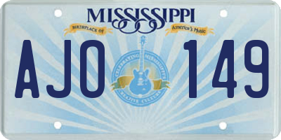 MS license plate AJO149