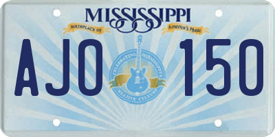 MS license plate AJO150