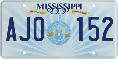 MS license plate AJO152
