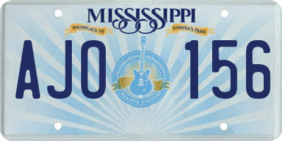 MS license plate AJO156