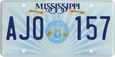 MS license plate AJO157