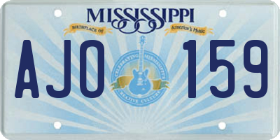 MS license plate AJO159