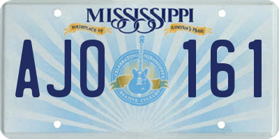 MS license plate AJO161