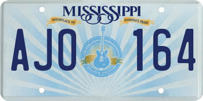 MS license plate AJO164