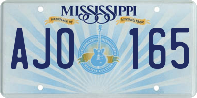 MS license plate AJO165