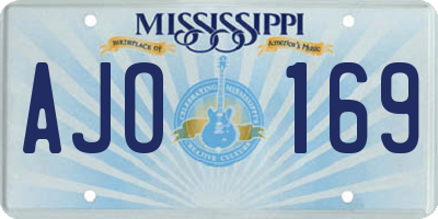 MS license plate AJO169