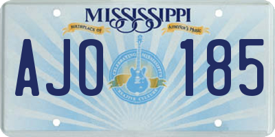 MS license plate AJO185