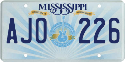 MS license plate AJO226