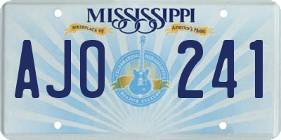MS license plate AJO241