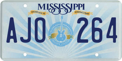 MS license plate AJO264