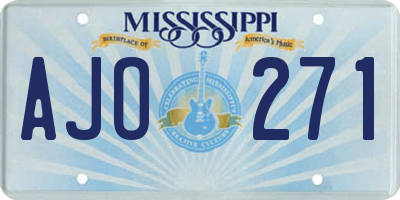 MS license plate AJO271
