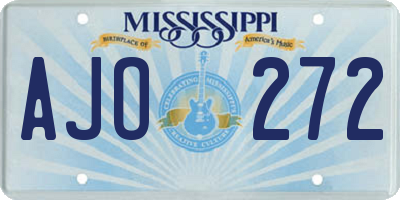 MS license plate AJO272