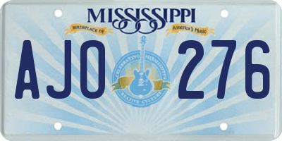 MS license plate AJO276