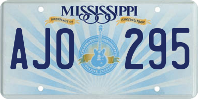 MS license plate AJO295