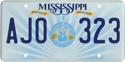 MS license plate AJO323