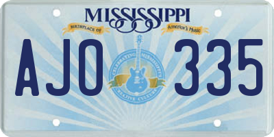 MS license plate AJO335