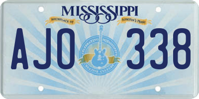 MS license plate AJO338