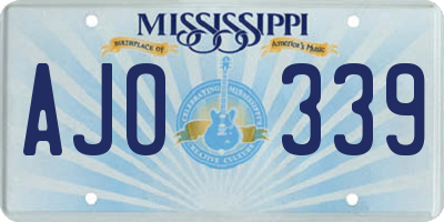 MS license plate AJO339