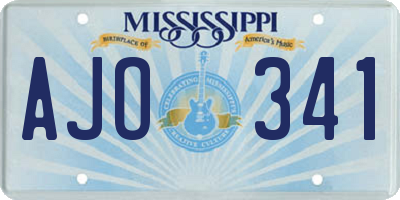 MS license plate AJO341