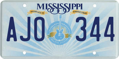 MS license plate AJO344