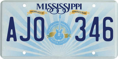 MS license plate AJO346