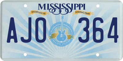 MS license plate AJO364