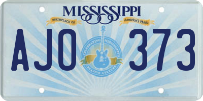 MS license plate AJO373